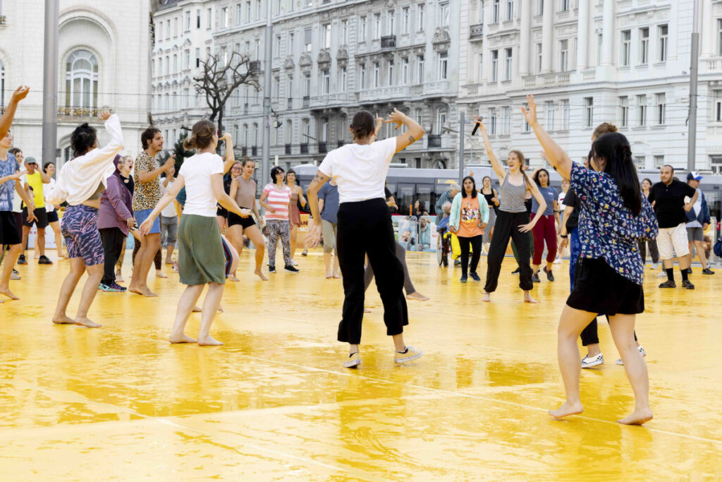 People dancing at a square in Vienna